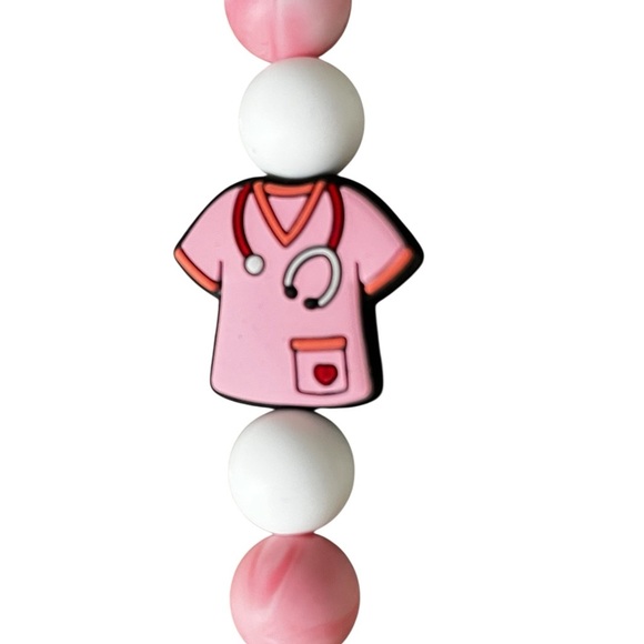 Nurse badge pulls keychains scrubs pink blue purple - Picture 3 of 4